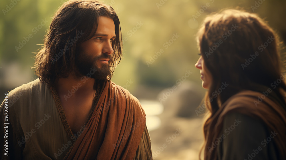Jesus speaking with the Samaritan woman at the well, Life of Jesus