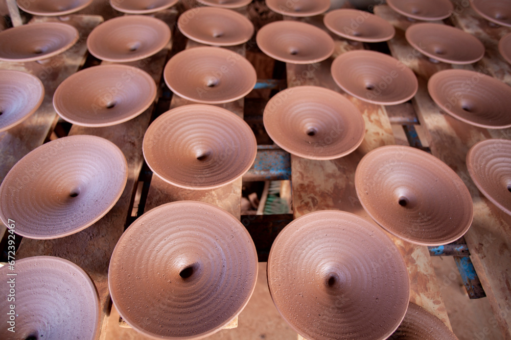 Rustic handmade brown terracotta vases and cups , Turkey Rustic handmade brown terracotta vases and cups , Turkey