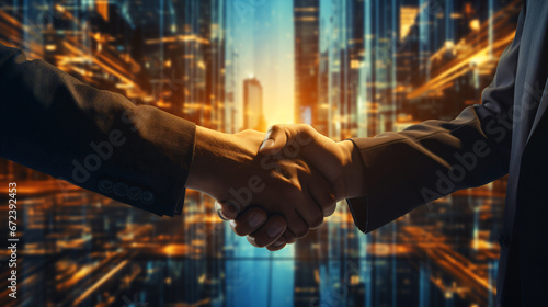 business partners - business people shaking hands, conclusion of a contract photo
