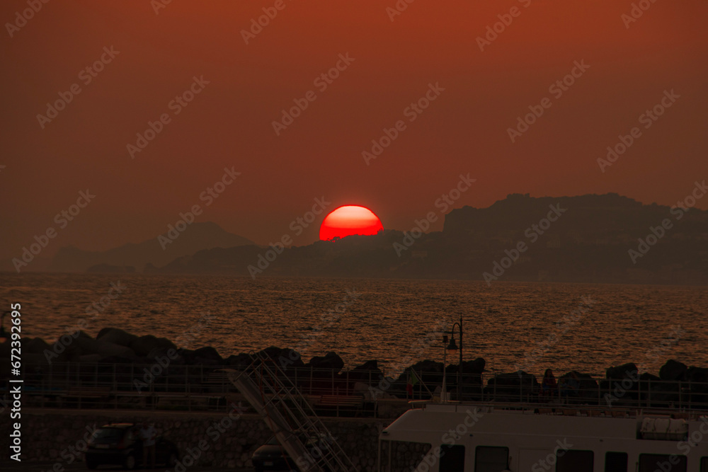 Obraz premium sunset over the city