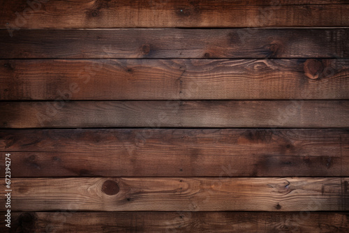 Horizontal wooden plank wall made of weathered dark maple stock, surface material texture