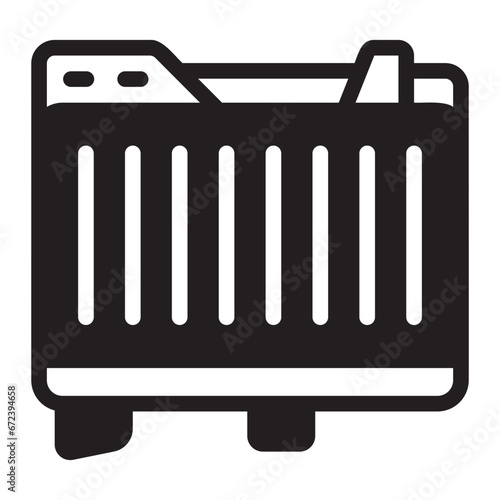 car radiator glyph icon