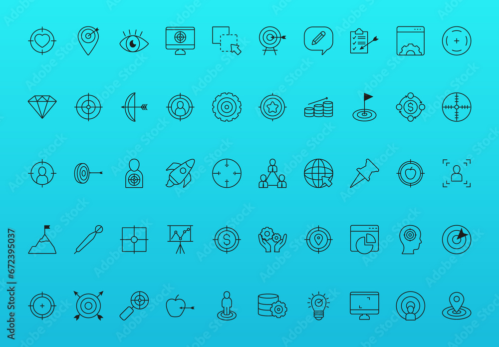Cyber Security Line Icon Set Stock Template | Adobe Stock