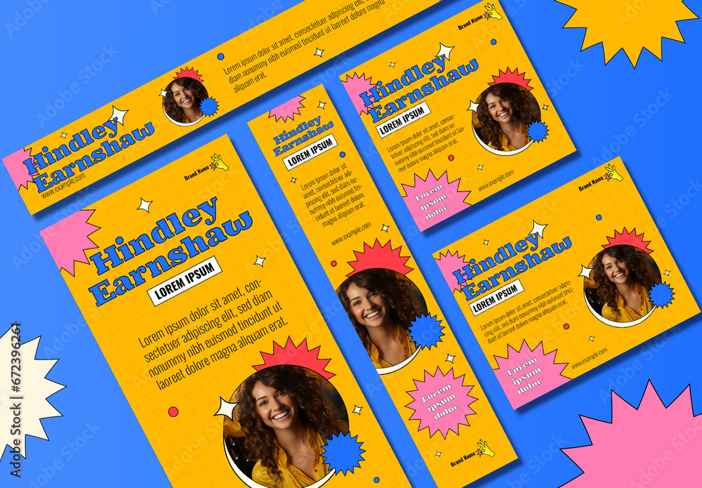 Bright Colors Aesthetic Web Banner Template Stock Template | Adobe Stock