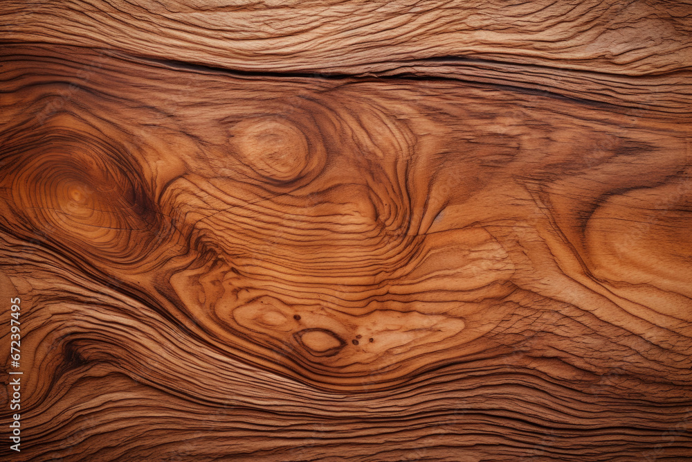 Fototapeta premium Single wooden piece close up of grain in horizontal layout, surface material texture for wall or floor