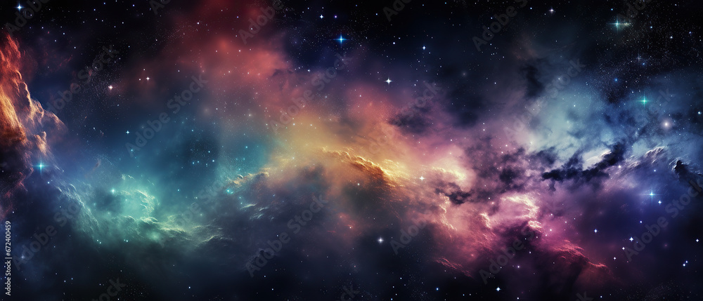 Stary night cosmos. colorful space galaxy cloud nebula - obrazy, fototapety, plakaty 