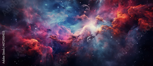 Stary night cosmos. colorful space galaxy cloud nebula