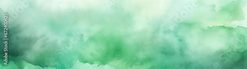 Emerald Oasis: Abstract Green Watercolor Paper Texture for Web Banners © Konrad