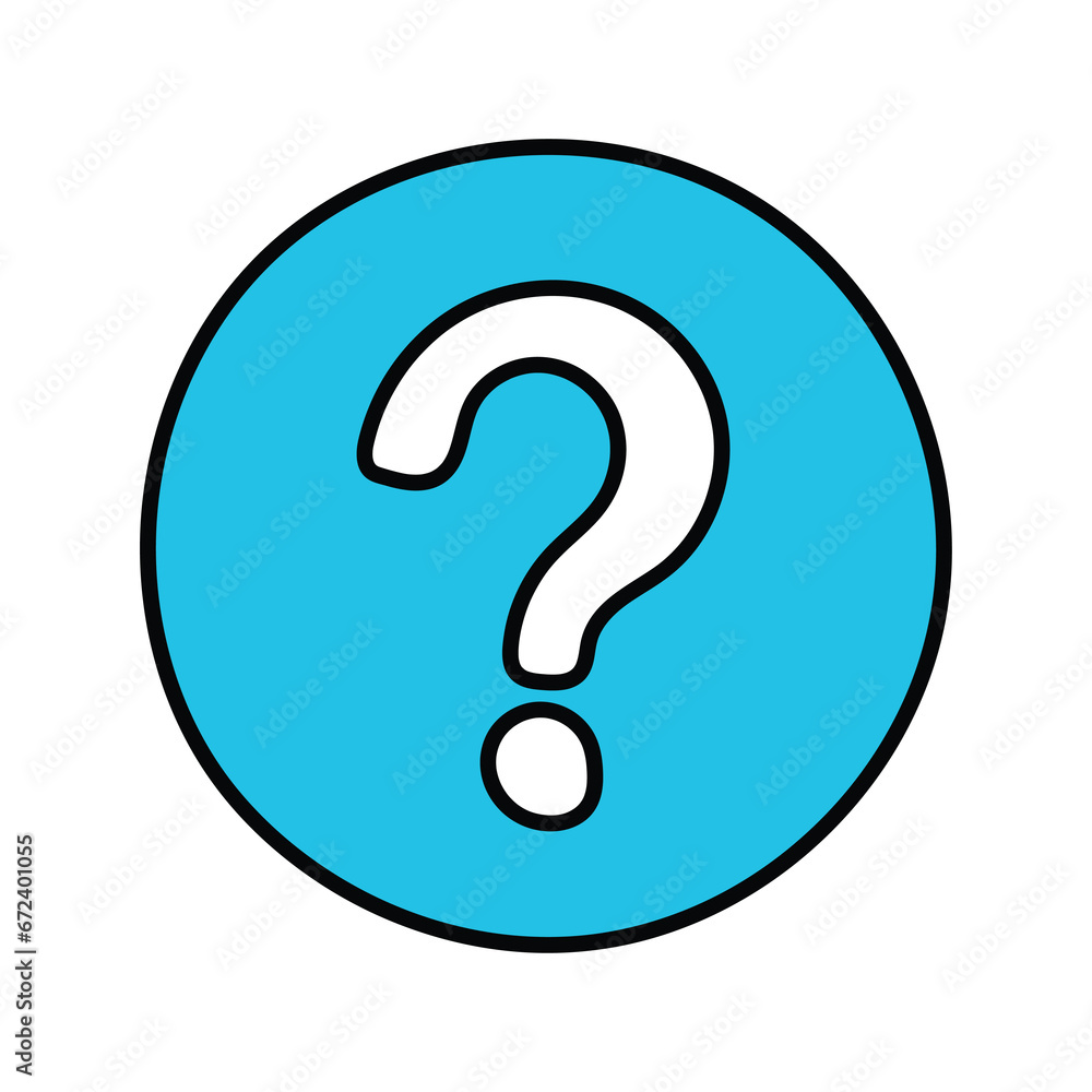 Hand-drawn cartoon doodle icon question mark on a white background. Hand-drawn cartoon doodle icon question mark on a white background.