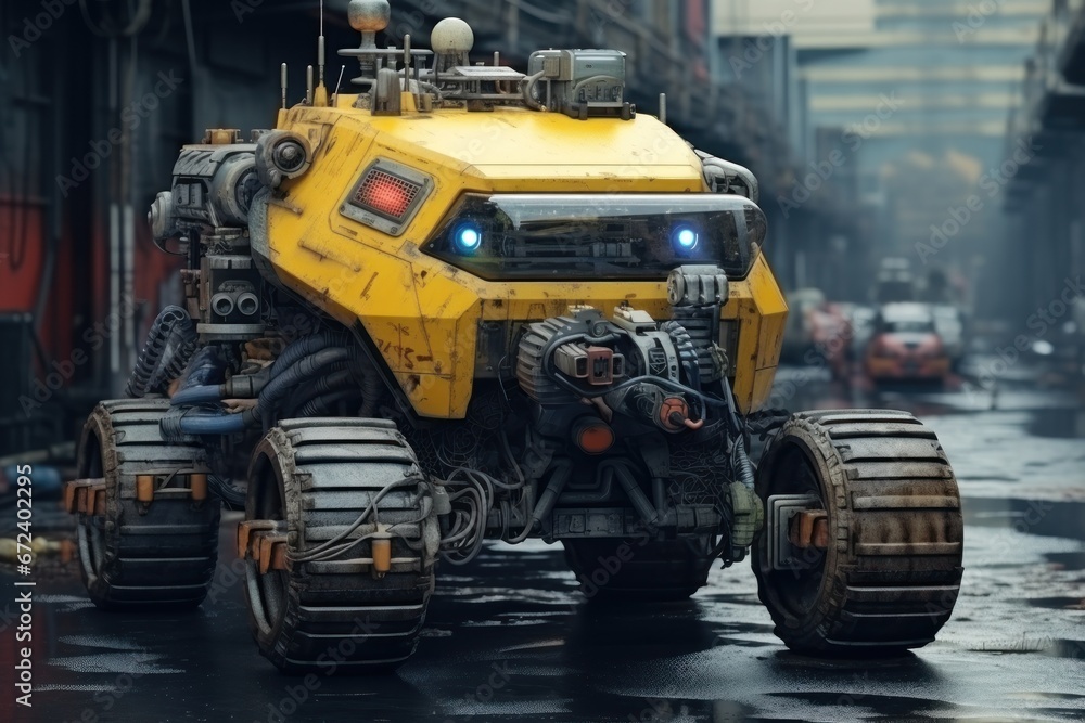 Monster car in post apocalyptic world Monster car in post apocalyptic world