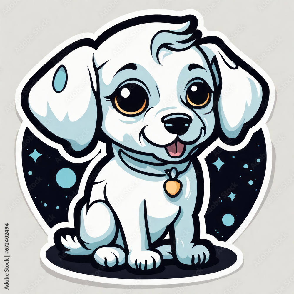 Obraz premium funny sticker Hund, generated image