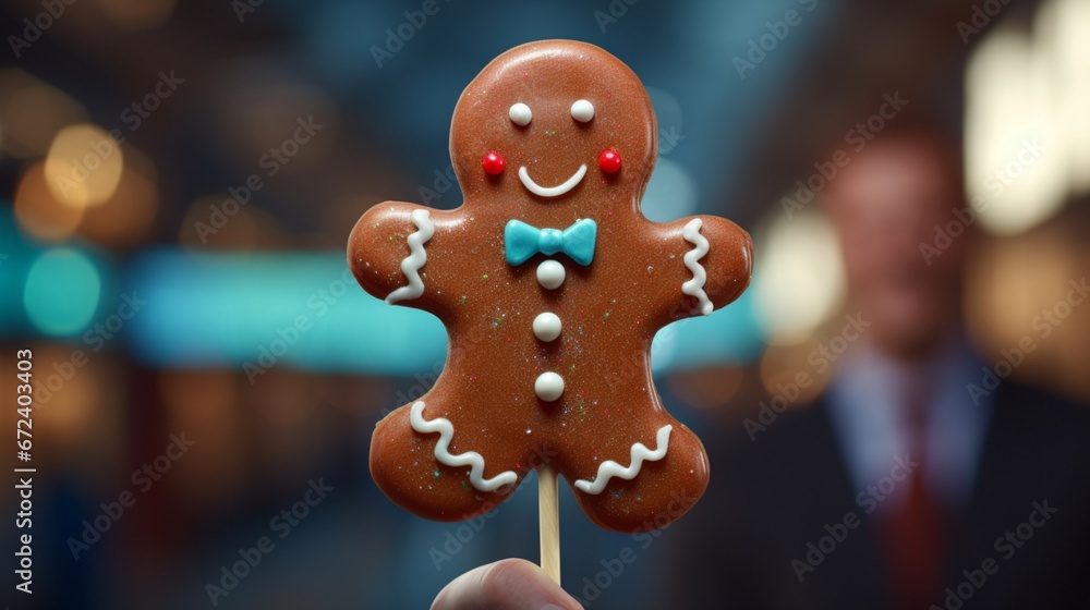 Naklejka premium gingerbread man on Christmas 