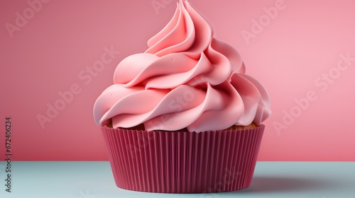 Cupcake Rosa Isolado