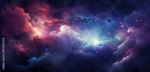Stary night cosmos. colorful space galaxy cloud nebula