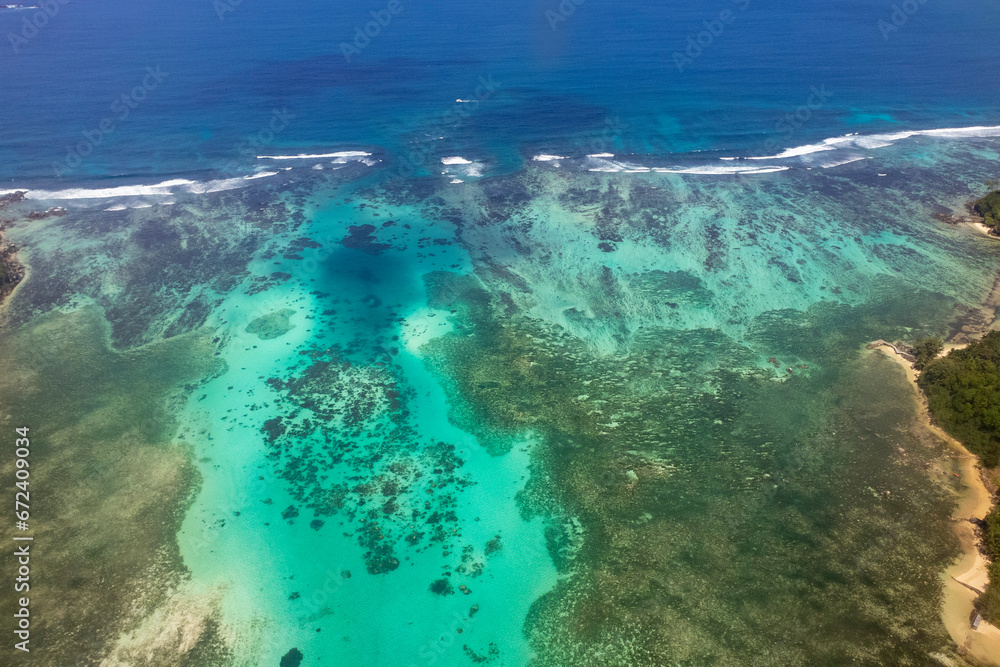 Fototapeta premium Seychelles - Aerial view of Seychelles islands
