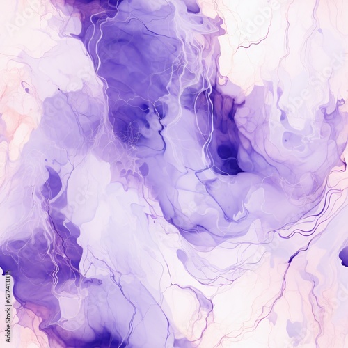 Purple and white abstract organic flow. Seamless pattern. Fluid art texture. Suitable for textile design, wallpaper, and digital backgrounds © dreamdes