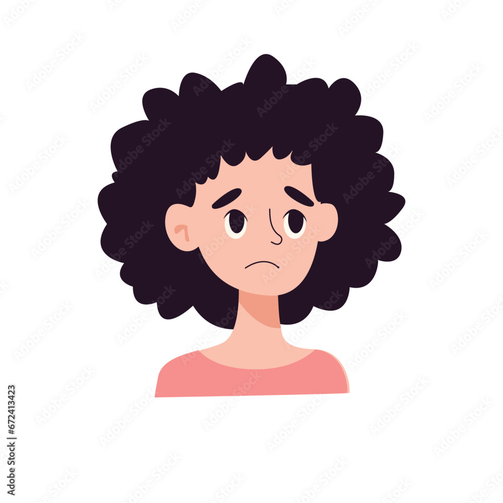Sad girl. The girl is sad. Human emotions. Illustration of human emotions Sad girl. The girl is sad. Human emotions. Illustration of human emotions