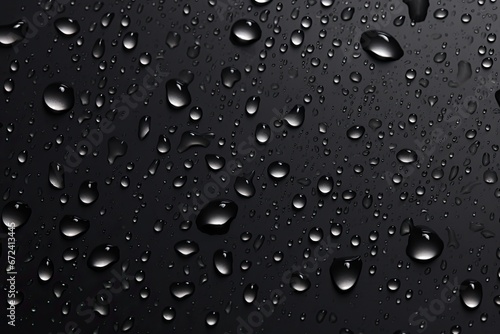 Rain, Water drops on the matte black glass backdrop
