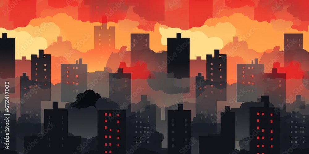 Abstract urban landscape, AI generated Abstract urban landscape, AI generated