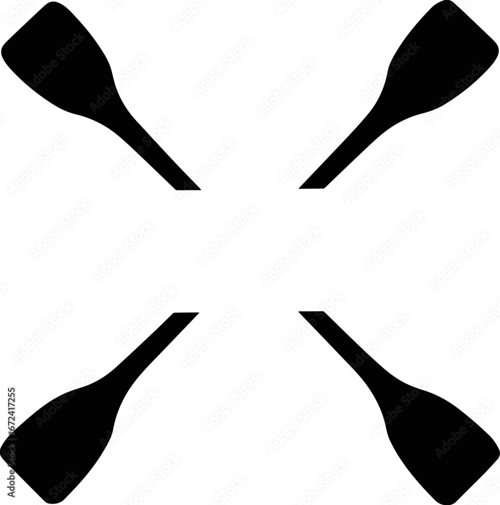 Split kayak paddle logo - obrazy, fototapety, plakaty 