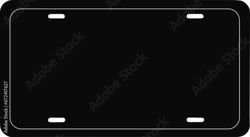 Blank black license plate frame
