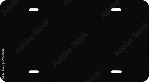 Blank black license plate frame