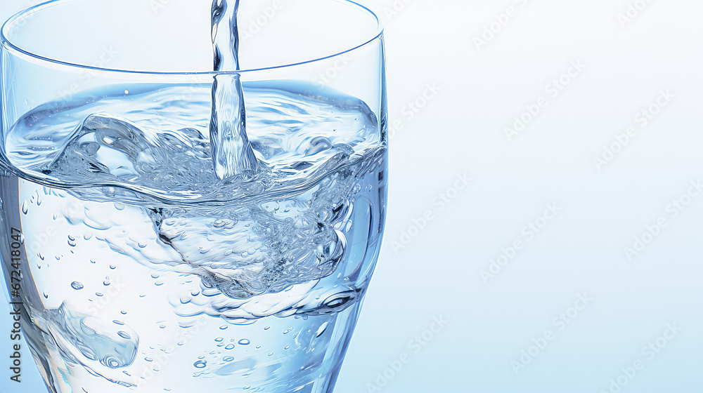 Clear glass with crystal clear drinking water. Creative concept of benefits of water enriched with minerals and vitamins. Clear glass with crystal clear drinking water. Creative concept of benefits of water enriched with minerals and vitamins.