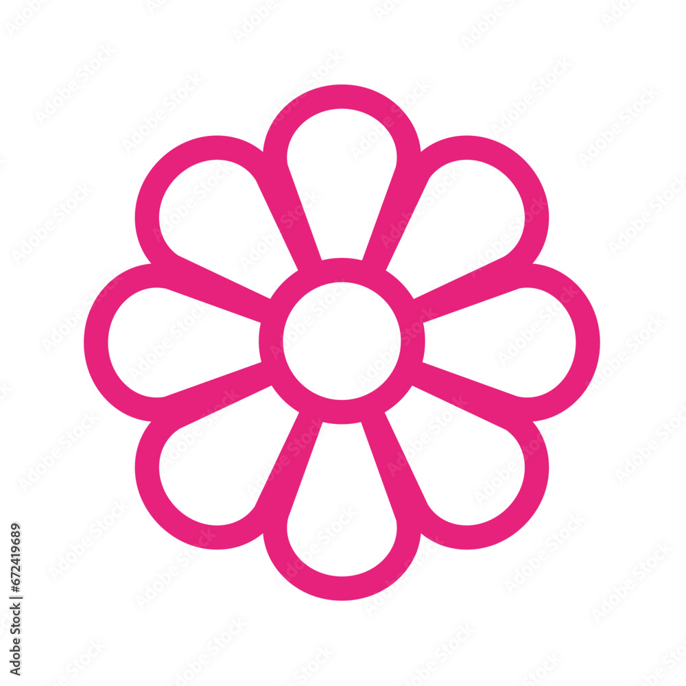 Isolated flower outline icon Vector Isolated flower outline icon Vector