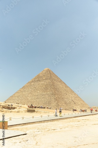 Beautiful shot of the historic Pyramids in the Giza Plateau in Egypt