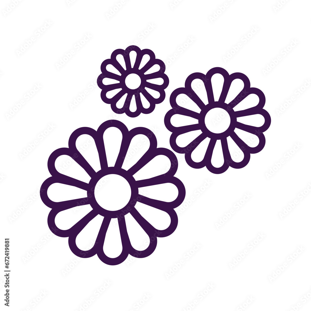 Isolated flower outline icon Vector Isolated flower outline icon Vector