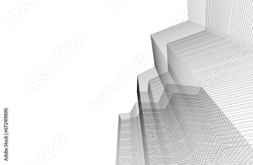 Architectural drawing vector 3d illustration