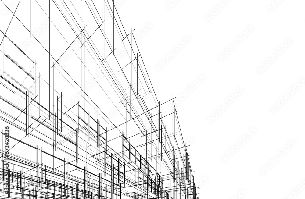 Architectural drawing vector 3d illustration Architectural drawing vector 3d illustration