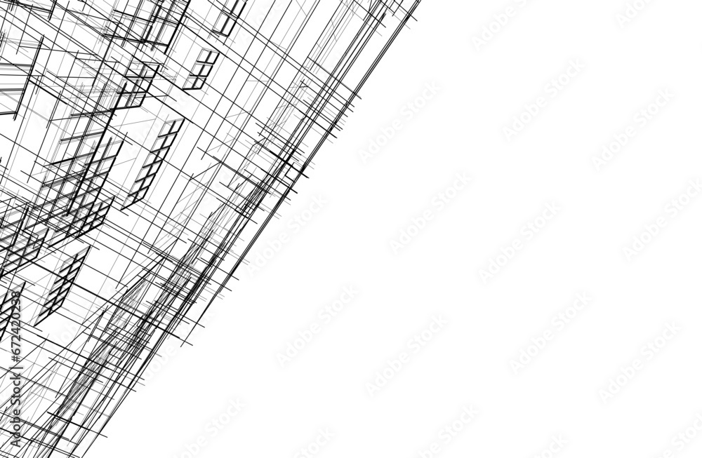 Architectural drawing vector 3d illustration Architectural drawing vector 3d illustration