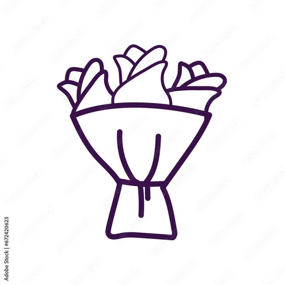 Isolated flower outline icon Vector Isolated flower outline icon Vector