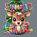 christmas reindeer with gifts