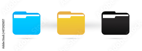 Obraz na płótnie Folder icon set. Computer folders for website design, application, logo, user interface. Vector EPS 10. Isolated on white background w salonie