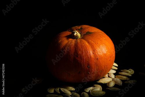 pumpkin on black background