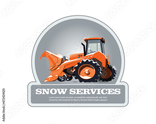 Vector illustration of snow services business emblem. 