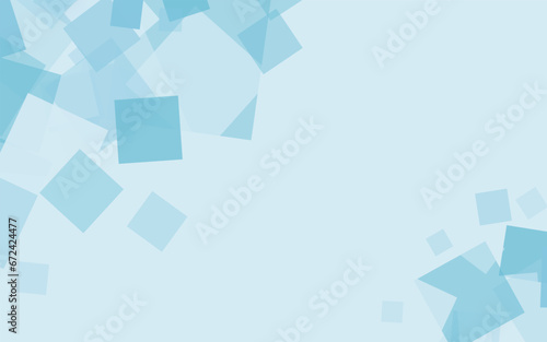 Abstract blue background of random squares of different sizes and transparency. Conceptual technologies. Space for your text. 3D vector illustration.