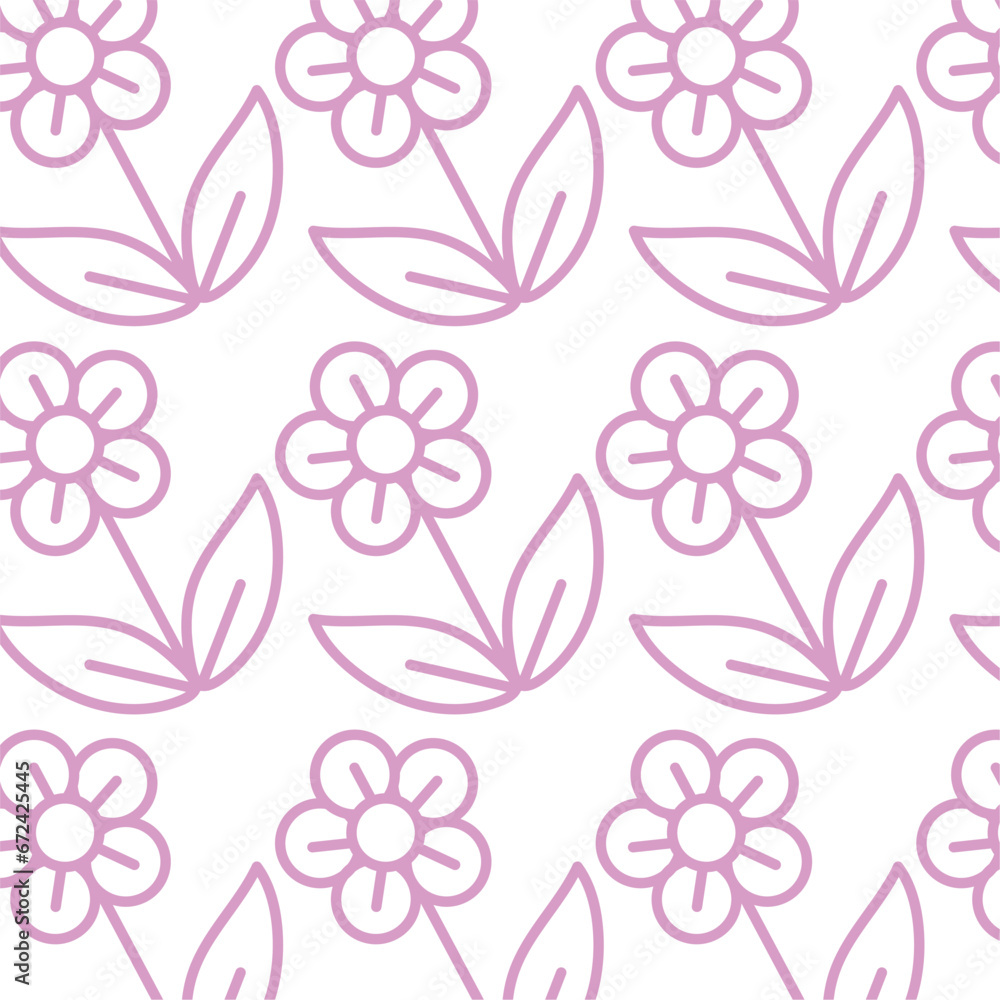 Flower icon seamless pattern background Vector