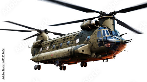 Chinook helicopter on a transparent background