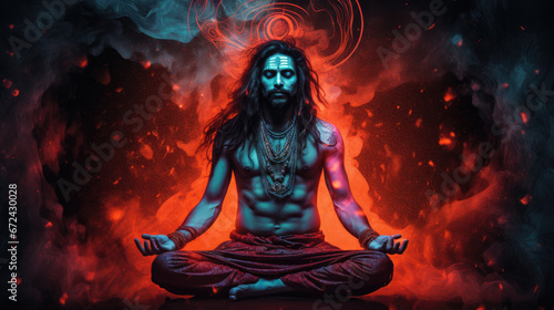 zen yogi meditation breathwork spiritual awakening astral - by generative ai
