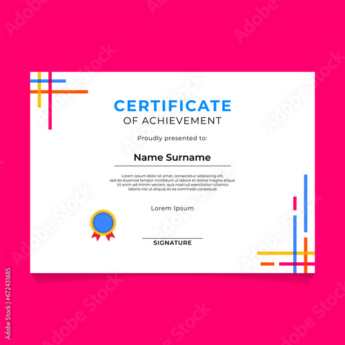 Abstract Geometric Certificate Template Design