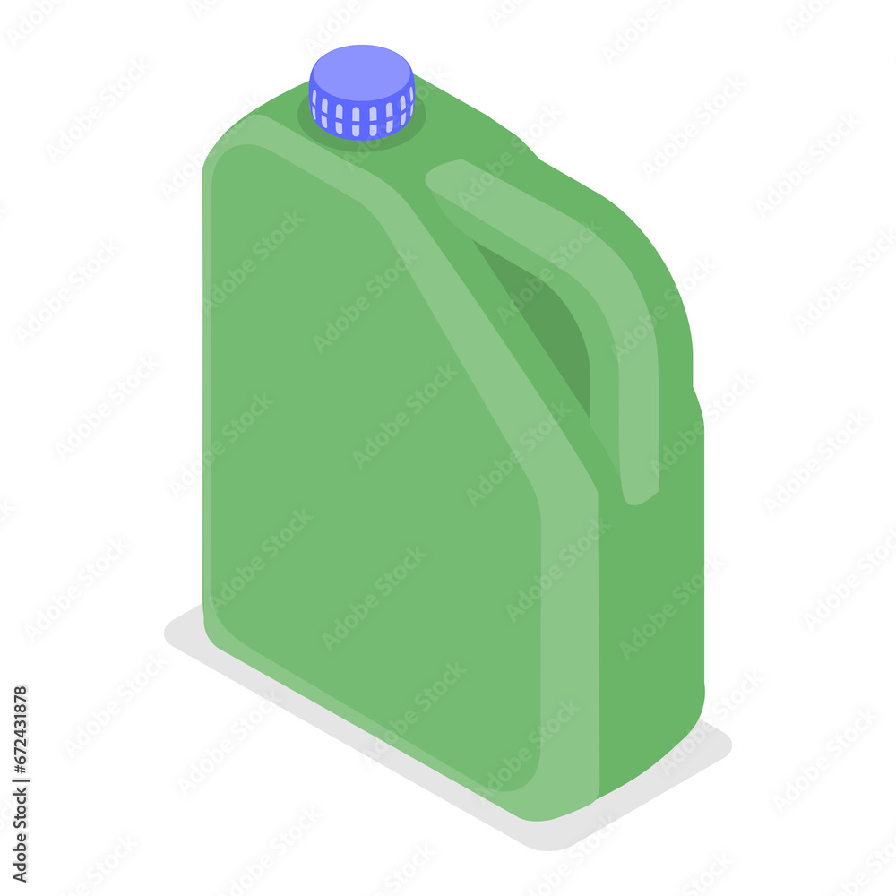 3D Isometric Flat Set of Blank Plastic Canister. Item 4 3D Isometric Flat Set of Blank Plastic Canister. Item 4