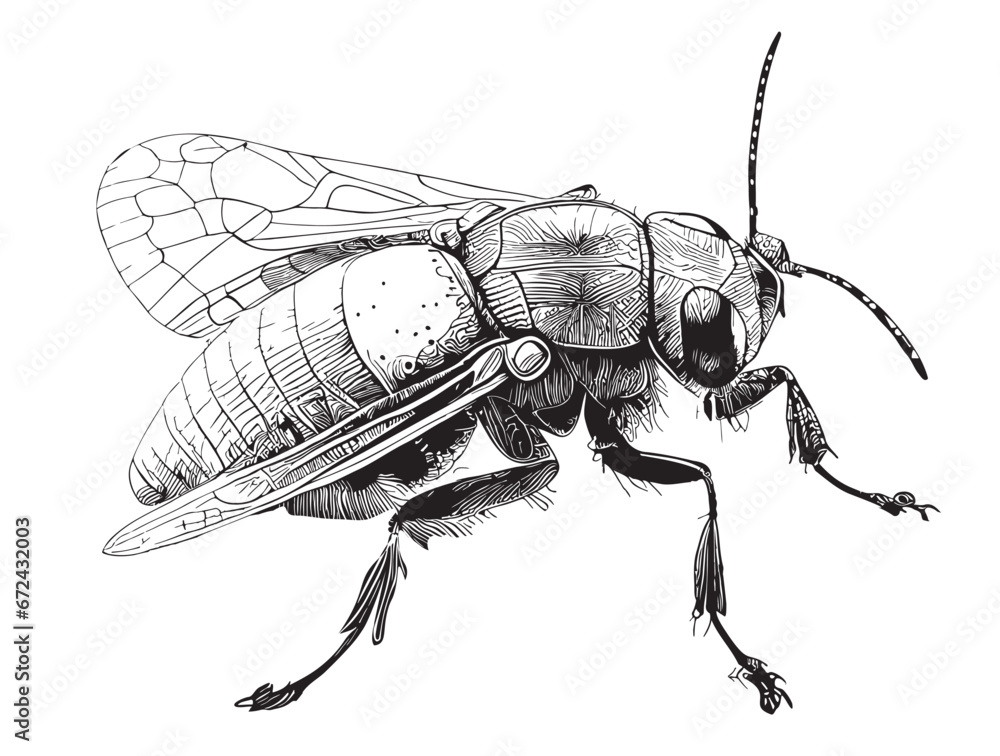 insect ,hand drawn sketch in doodle style illustration - obrazy, fototapety, plakaty 