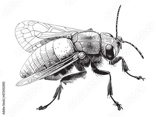 insect ,hand drawn sketch in doodle style illustration