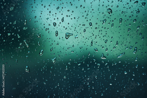 Close-up of rain-soaked glass with rivulets