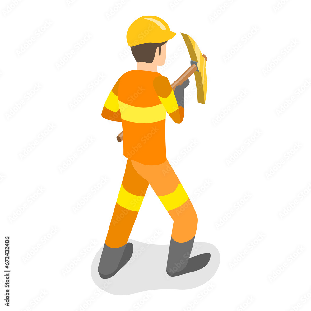 3D Isometric Flat Set of Firefighter Characters. Item 2 3D Isometric Flat Set of Firefighter Characters. Item 2