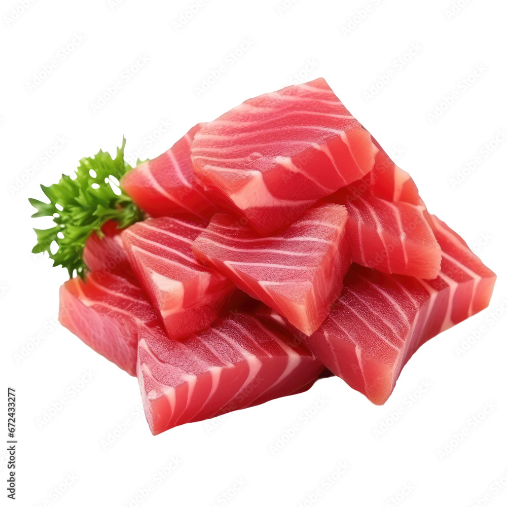 Tuna sashimi isolated on white background 