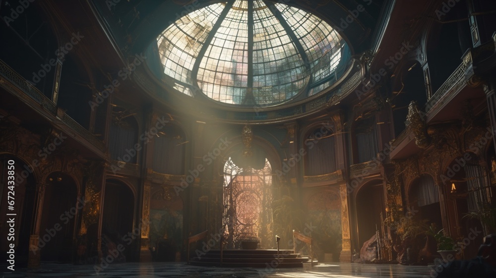 Fototapeta premium Beautiful stunning belle epoch dome cinematic illustration picture AI generated art